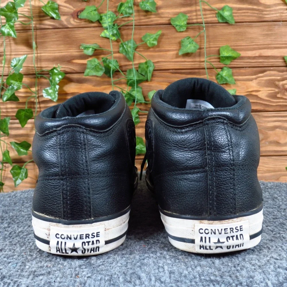 Converse High Street Mens Mid Top Sneaker Size 10.5 Lifestyle Black Leather - Picture 5 of 9